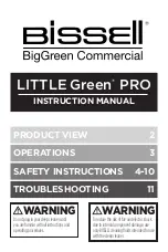 Bissell LITTLE Green PRO Instruction Manual предпросмотр