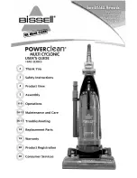 Bissell PowerClean Multi Cyclonic 16N5 Series User Manual предпросмотр