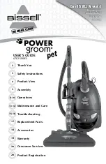 Bissell Powergroom Pet Canister Vacuum User Manual предпросмотр