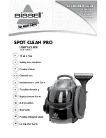 Предварительный просмотр 1 страницы Bissell Professional Spot 3624 Series User Manual