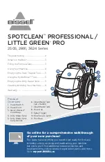 Preview for 1 page of Bissell SPOTCLEAN PROFESSIONAL LITTLE GREEN PRO 2505 Series Manual