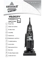 Bissell Velocity Bagged 6221 SERIES User Manual предпросмотр