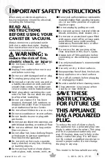 Preview for 3 page of Bissell ZING 22Q3 SERIES User Manual