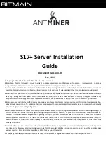 BITMAIN ANTMINER S17+ Installation Manual preview