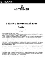 BITMAIN ANTMINER S19a Pro Installation Manual preview
