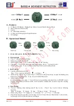 Preview for 1 page of BJ BJ3214 Movement Instruction