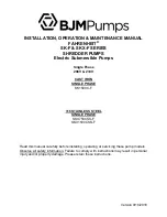 Preview for 1 page of BJM Pumps FAHRENHEIT SK-F Series Installation, Operation & Maintenance Manual