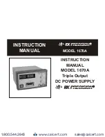 Предварительный просмотр 1 страницы BK Precision 1670A Instruction Manual