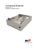 BKI Universal Warmer UW-17 Operation And Installation Manual preview