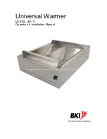 Preview for 1 page of BKI Universal Warmer UW-17 Operation And Installation Manual