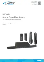 Предварительный просмотр 1 страницы BKT Elektronik ACBS Installation And Configuration Manual