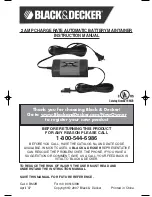 Preview for 1 page of Black & Decker 2 AMP CHARGE RATE AUTOMATIC BATTERY MAINTAINER Instruction Manual