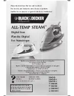 Preview for 1 page of Black & Decker ALL-TEMP STEAM D6000 Use And Care Book Manual