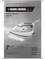 Black & Decker Avant Steam F990 Use And Care Book Manual предпросмотр