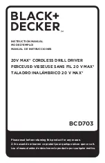 Preview for 1 page of Black & Decker BCD703 Instruction Manual