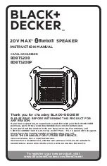 Preview for 1 page of Black & Decker BDBTS20B Instruction Manual