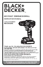 Black & Decker BDCDD220C Instruction Manual preview