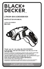 Preview for 1 page of Black & Decker BDCS20 Instruction Manual