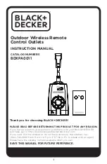 Preview for 1 page of Black & Decker BDXPA0011 Instruction Manual