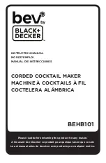 Preview for 1 page of Black & Decker bev BEHB101 Instruction Manual