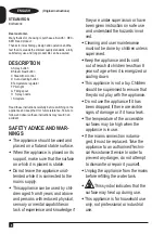 Preview for 4 page of Black & Decker BXIR2403E Manual