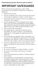 Preview for 2 page of Black & Decker CBG110S User Manual