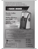 Black & Decker CBM210 Use And Care Book Manual preview