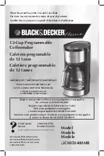 Preview for 1 page of Black & Decker CMD3400MB Use And Care Book Manual