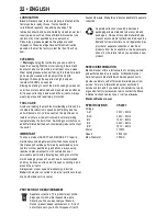 Preview for 22 page of Black & Decker CS2001 Linea PRO Instruction Manual