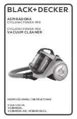 Black & Decker CYCLONIC POWER PRO VCBD8530 Instructions Manual предпросмотр