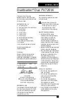 Preview for 5 page of Black & Decker DUSTBUSTER DUO FV7201 Quick Start Manual