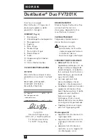 Preview for 52 page of Black & Decker Dustbuster Duo FV7201K Manual