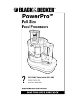 Preview for 1 page of Black & Decker FP1000 Series Use & Care Manual