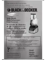 Preview for 1 page of Black & Decker FP2500ikt Use And Care Book Manual