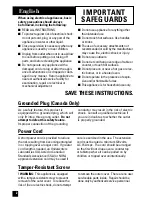 Preview for 2 page of Black & Decker G100 Series Use And Care Book Manual