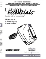 Black & Decker Home Essentials MX20 Use And Care Book Manual preview