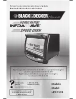 Black & Decker Infrawave FC151B Use And Care Book Manual preview