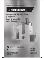 Black & Decker JE2001 Use And Care Book Manual preview