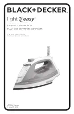 Предварительный просмотр 1 страницы Black & Decker Light 'N Easy IR1000 Series Use And Care Manual