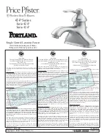 Предварительный просмотр 1 страницы Black & Decker Price Pfister Portland 42-P Series Instruction Sheet