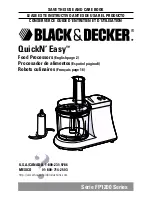 Black & Decker QuickN'Easy FP1200 Series Use And Care Book Manual preview