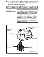 Preview for 3 page of Black & Decker Spatula Smart M22S Use And Care Book Manual