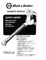 Black & Decker Super sweep Delux Lawn and Garden Electric Air Blower Owner'S Manual preview