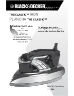 Black & Decker THE CLASSIC F54 Use And Care Book Manual preview