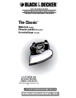 Preview for 1 page of Black & Decker The Classic F63D Series Use And Care Book Manual