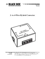 Preview for 1 page of Black Box 2- to 4-Wire Hybrid Converter Installation Manual