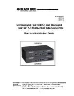 Preview for 1 page of Black Box LB1350A User And Installation Manual