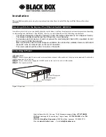 Предварительный просмотр 1 страницы Black Box LB9020A Installation