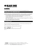 Black Box LBG1000A Installation Manual предпросмотр