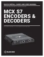 Preview for 1 page of Black Box MCX S7 Series Quick Install Manual And User Manual